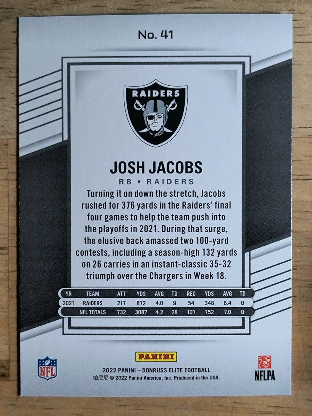 2022 Elite #41 Josh Jacobs