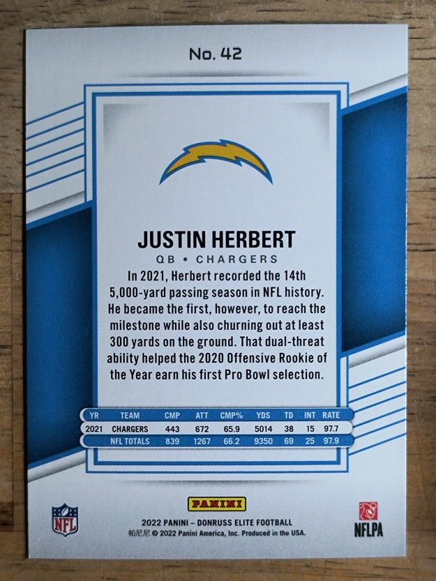 2022 Elite #42 Justin Herbert
