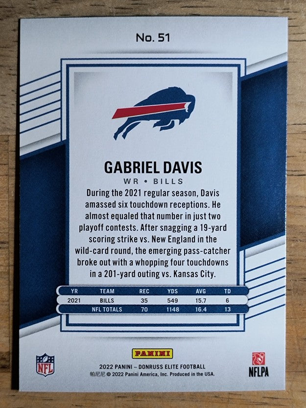 2022 Elite #51 Gabriel Davis
