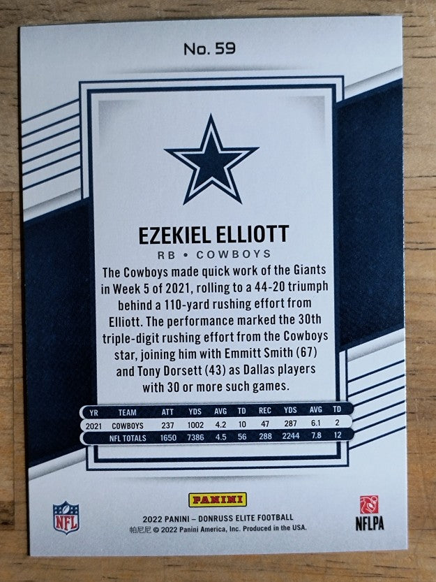 2022 Elite #59 Ezekiel Elliott