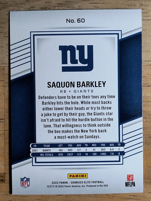 2022 Elite #60 Saquon Barkley