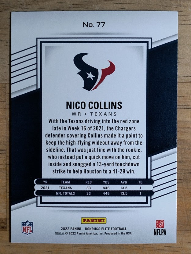 2022 Elite #77 Nico Collins