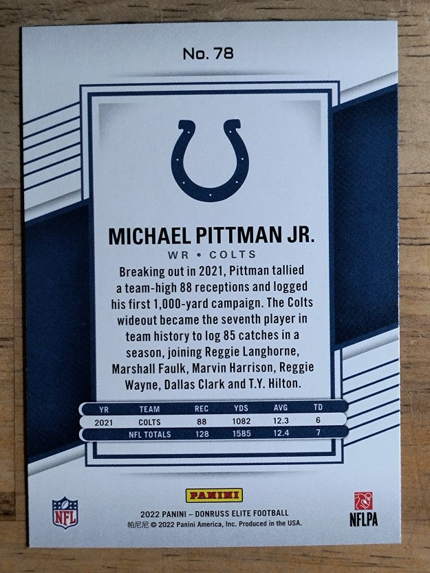 2022 Elite #78 Michael Pittman Jr.