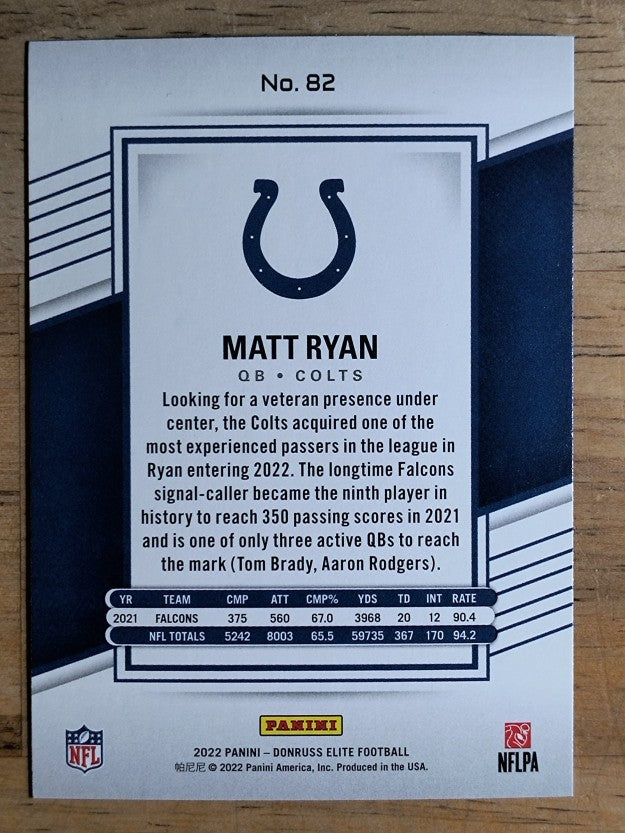 2022 Elite #82 Matt Ryan