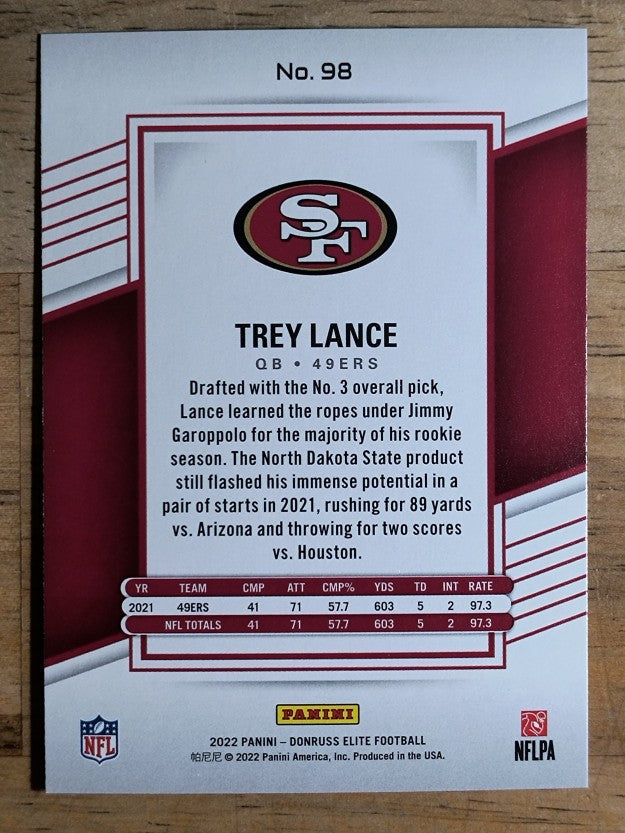 2022 Elite #98 Trey Lance