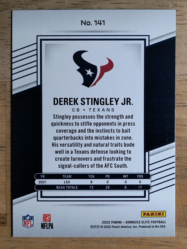 2022 Elite #141 Derek Stingley Jr. RC