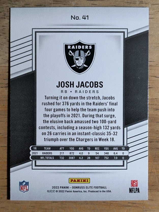 2022 Elite #41 Josh Jacobs