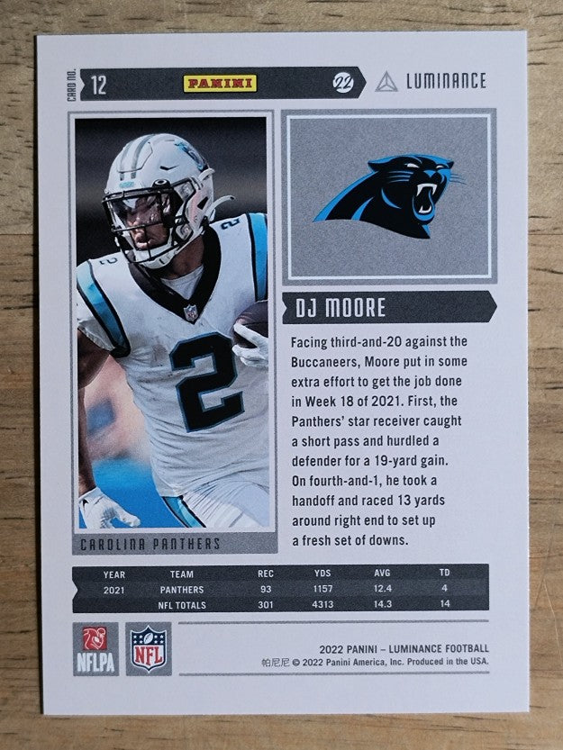 2022 Panini Luminance #12 D.J. Moore