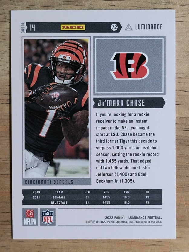 2022 Panini Luminance #14 Ja'Marr Chase