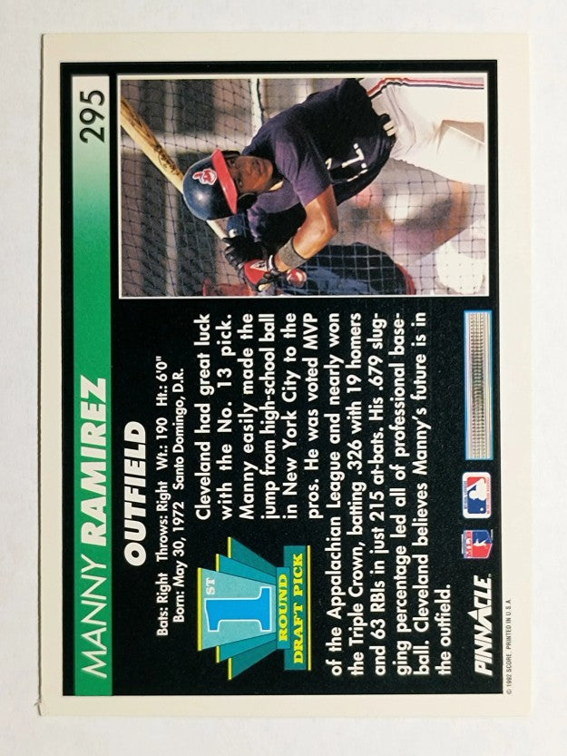 1992 Pinnacle #295 Manny Ramirez RC