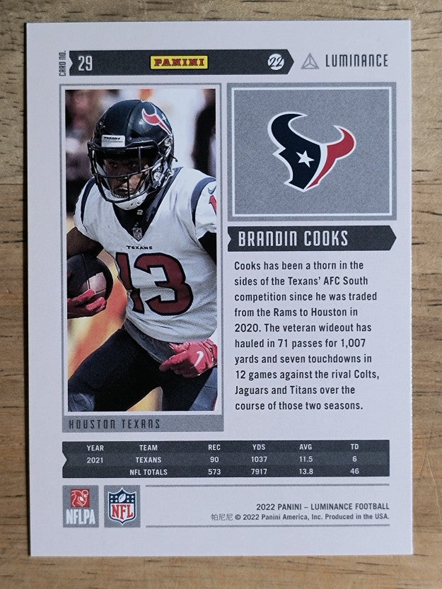 2022 Panini Luminance #29 Brandin Cooks