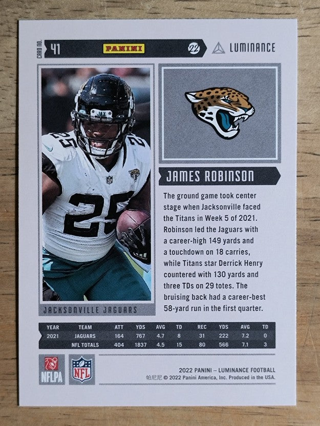 2022 Panini Luminance #41 James Robinson