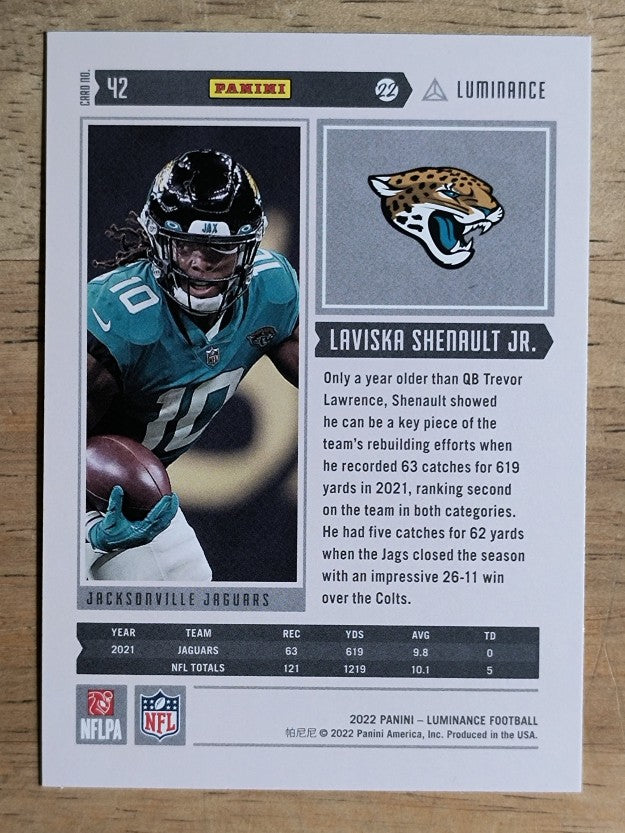 2022 Panini Luminance #42 Laviska Shenault Jr.
