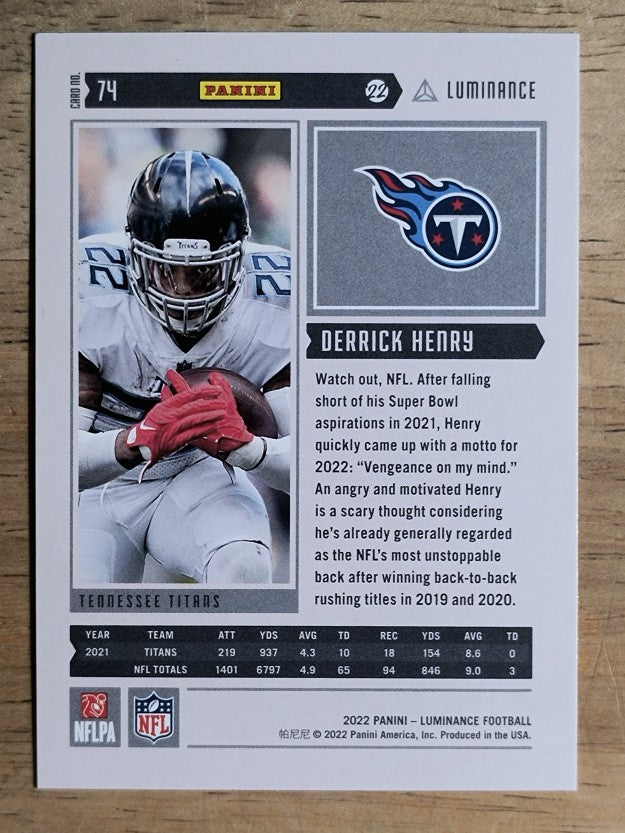 2022 Panini Luminance #74 Derrick Henry