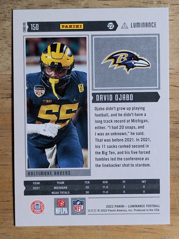 2022 Panini Luminance #150 David Ojabo RC
