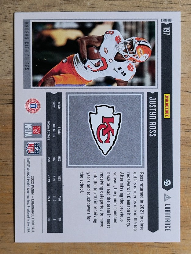 2022 Panini Luminance #197 Justyn Ross RC