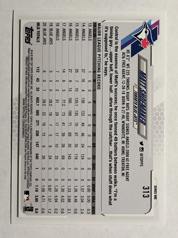 2021 Topps #313 Matt Shoemaker