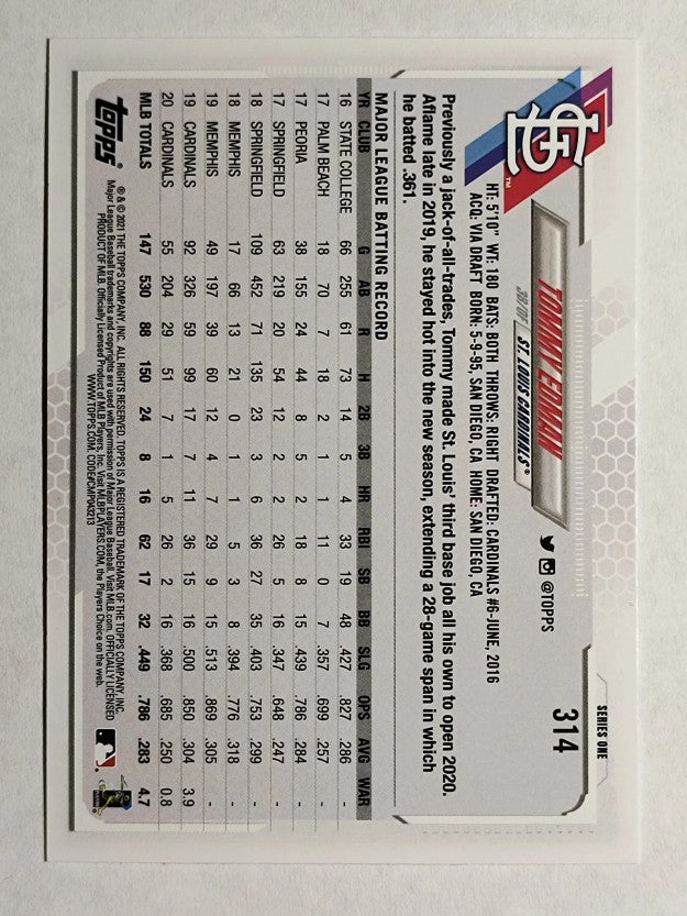 2021 Topps #314 Tommy Edman