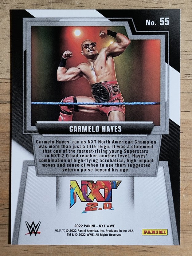 2022 Panini WWE NXT #55 Carmelo Hayes RC