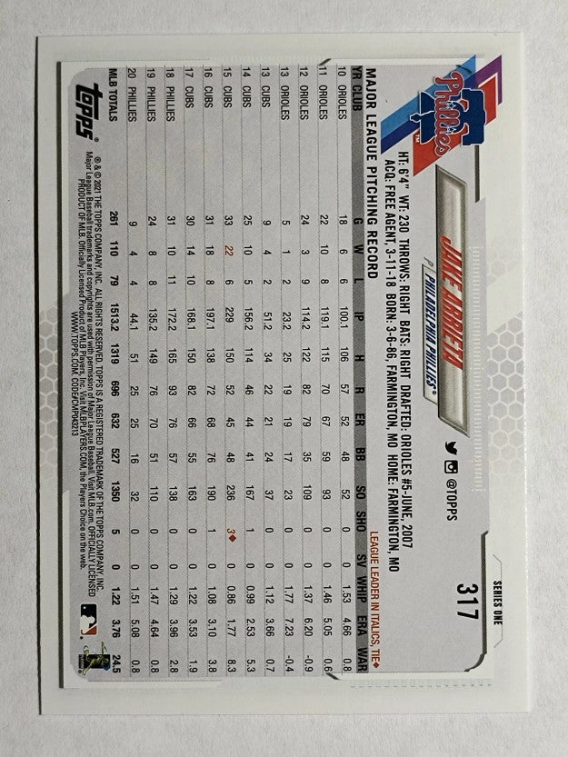 2021 Topps #317 Jake Arrieta