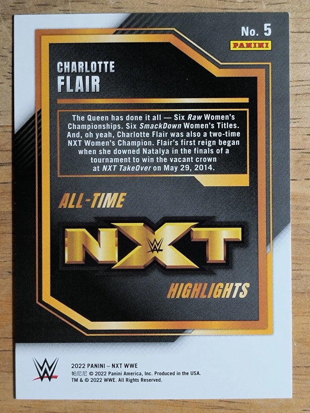 2022 Panini WWE NXT All-Time Highlights #5 Charlotte Flair