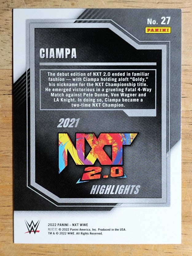 2022 Panini WWE NXT Highlights #27 Ciampa