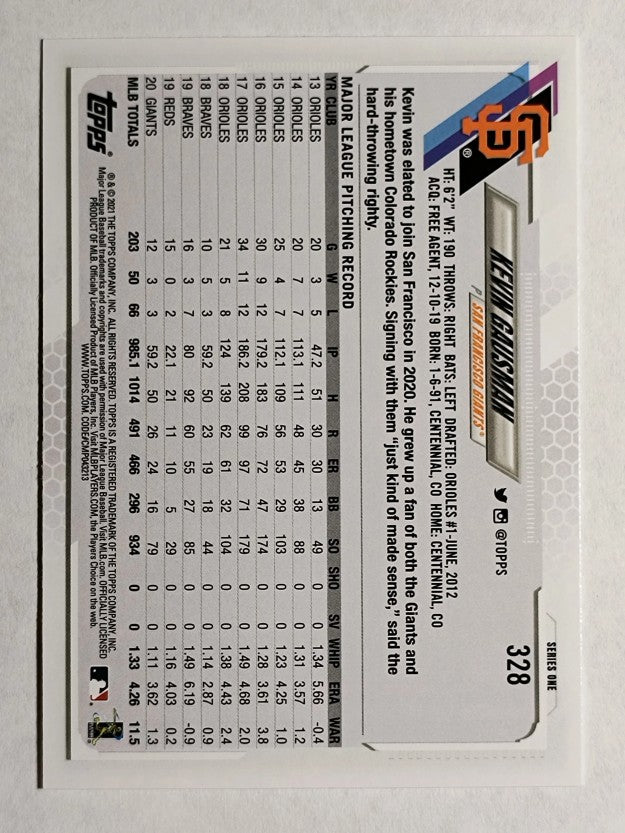 2021 Topps #328 Kevin Gausman
