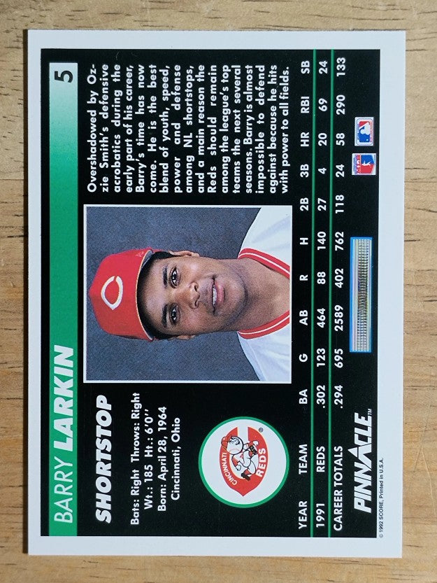 1992 Pinnacle #5 Barry Larkin