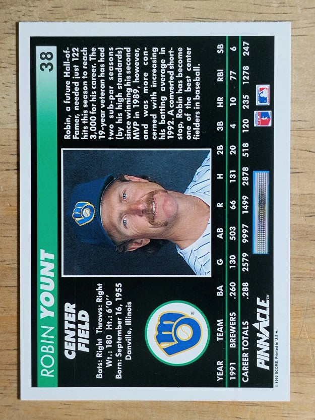 1992 Pinnacle #38 Robin Yount