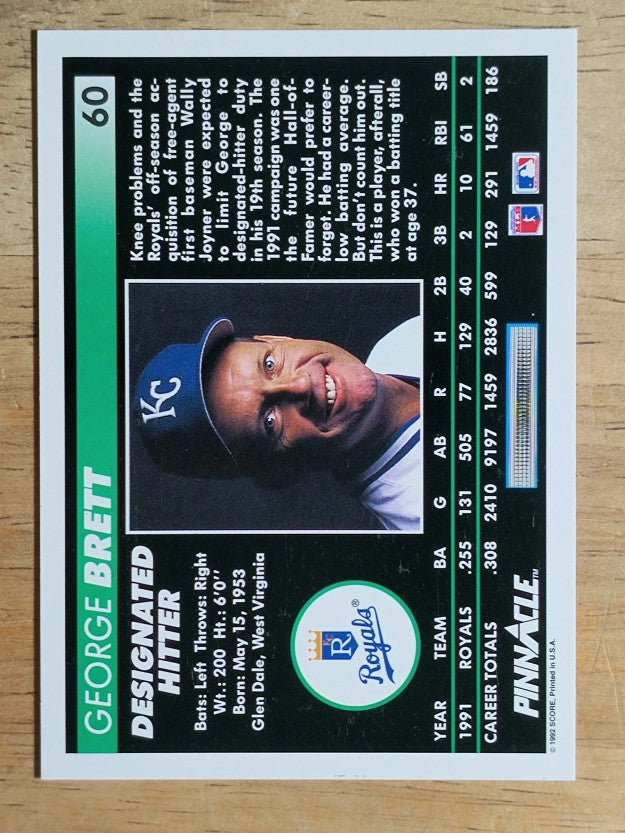 1992 Pinnacle #60 George Brett