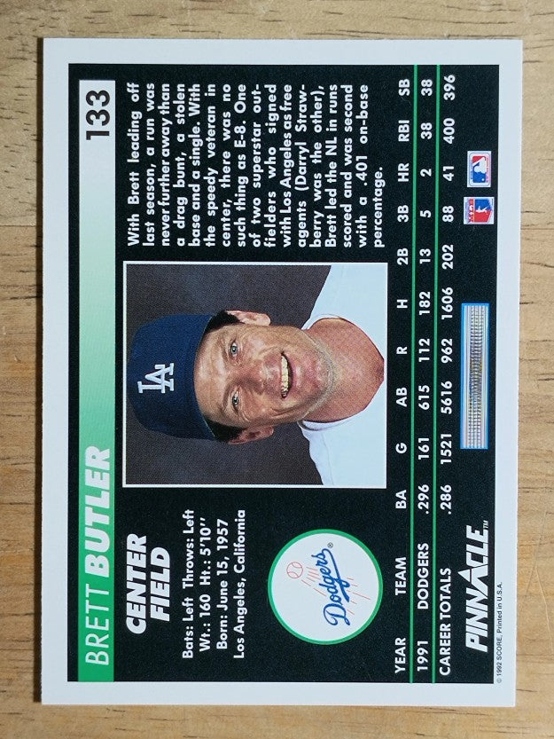 1992 Pinnacle #133 Brett Butler