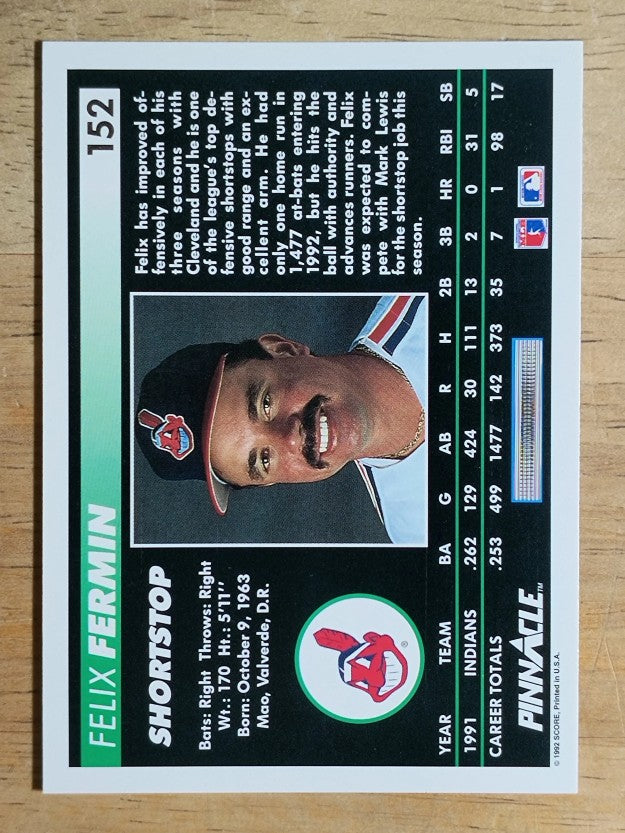 1992 Pinnacle #152 Felix Fermin