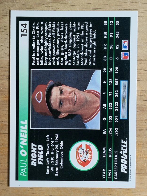 1992 Pinnacle #154 Paul O'Neill