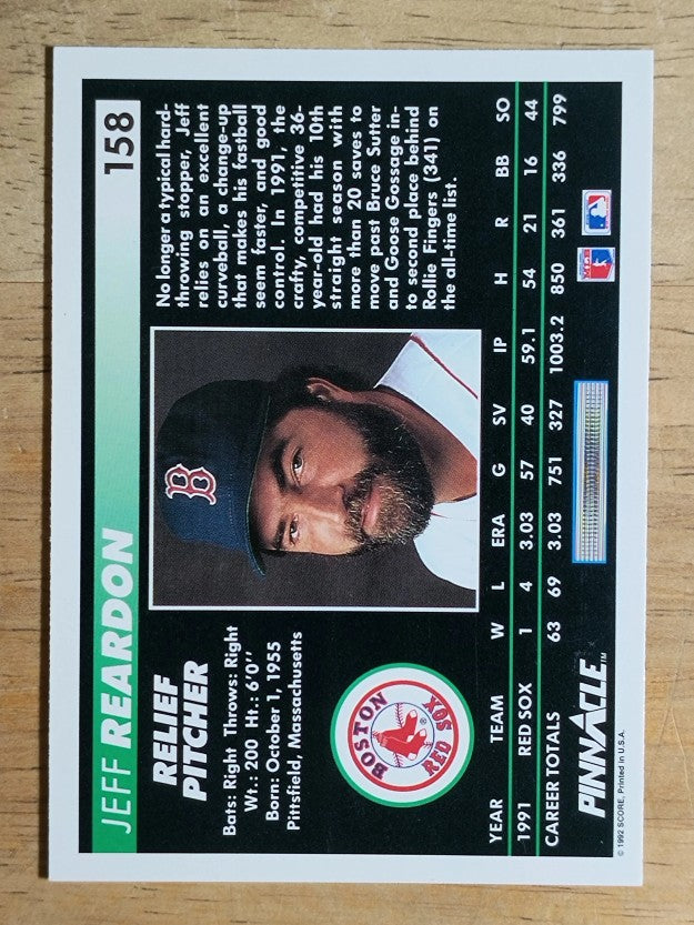 1992 Pinnacle #158 Jeff Reardon