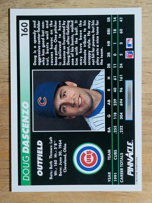 1992 Pinnacle #160 Doug Dascenzo