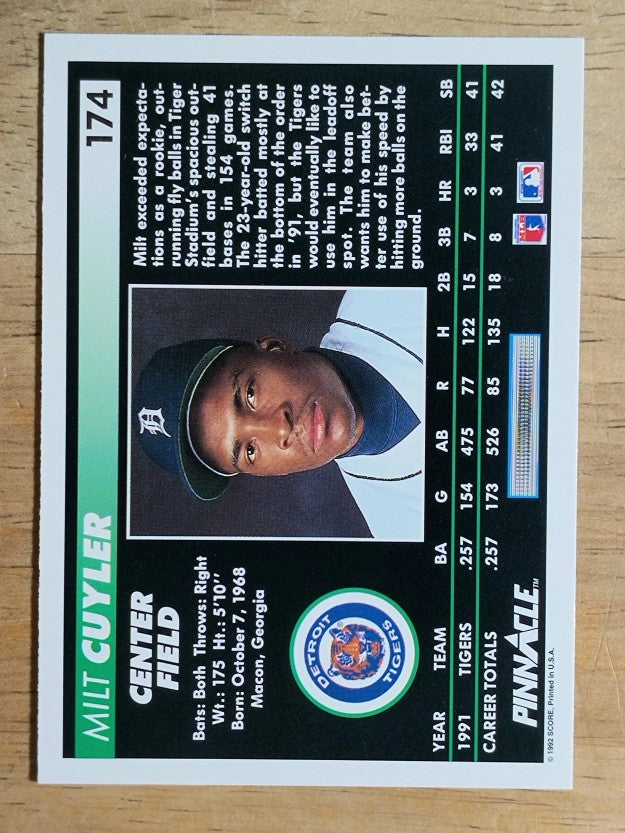 1992 Pinnacle #174 Milt Cuyler