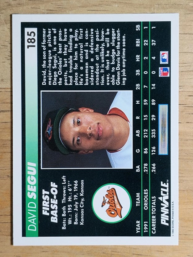 1992 Pinnacle #185 David Segui