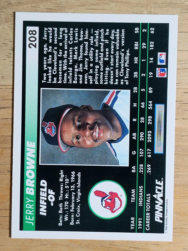 1992 Pinnacle #208 Jerry Browne