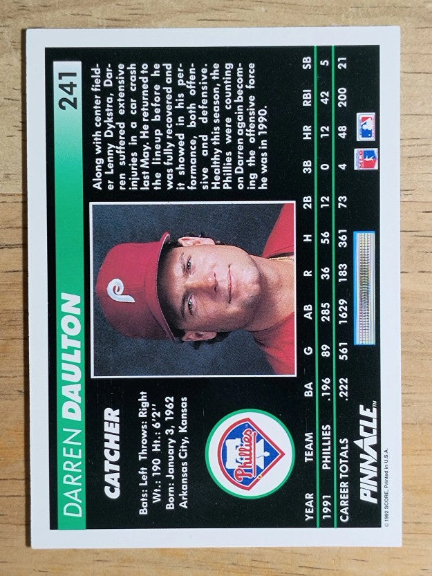 1992 Pinnacle #241 Darren Daulton