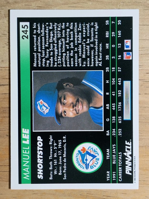 1992 Pinnacle #245 Manuel Lee