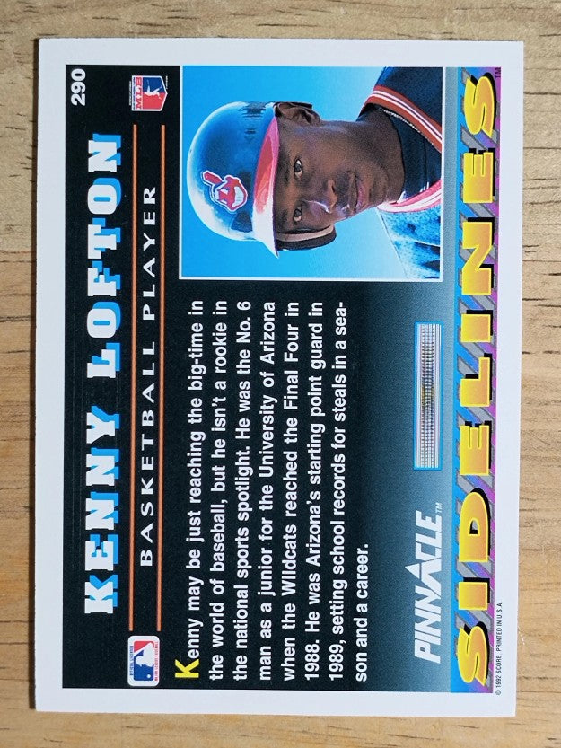1992 Pinnacle #290 Kenny Lofton SIDE
