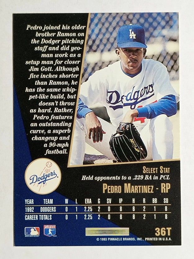 1993 Select Rookie/Traded #36T Pedro Martinez