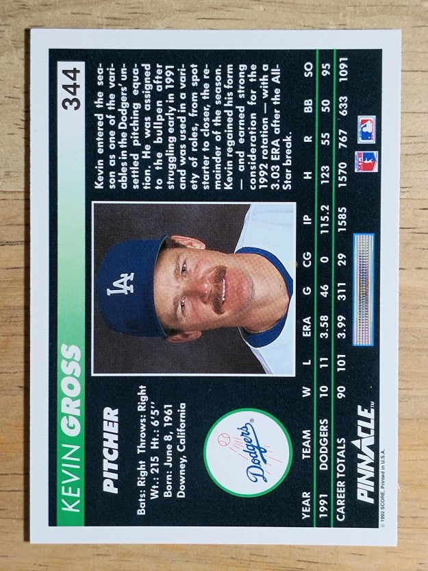 1992 Pinnacle #344 Kevin Gross