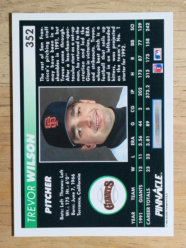 1992 Pinnacle #352 Trevor Wilson