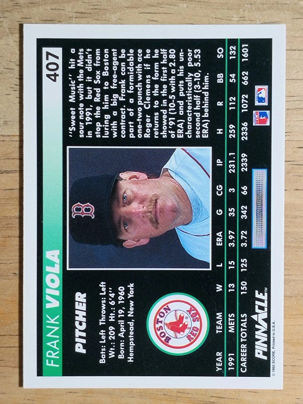 1992 Pinnacle #407 Frank Viola