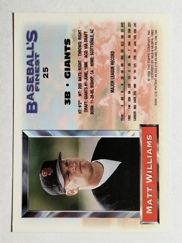1993 Finest #25 Matt Williams