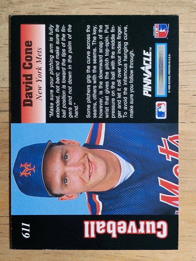 1992 Pinnacle #611 David Cone GRIP