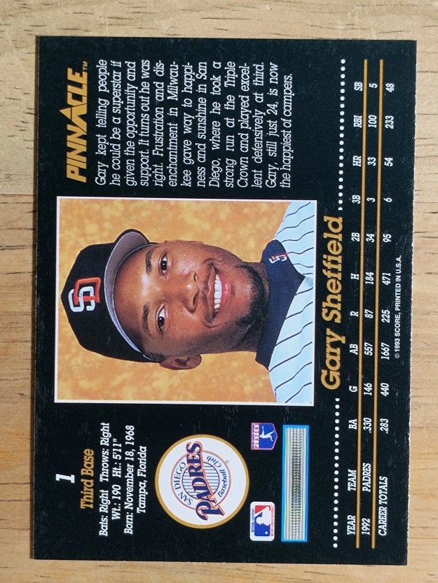 1993 Pinnacle #1 Gary Sheffield