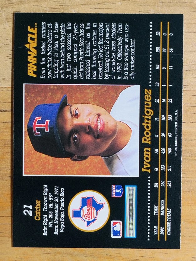 1993 Pinnacle #21 Ivan Rodriguez