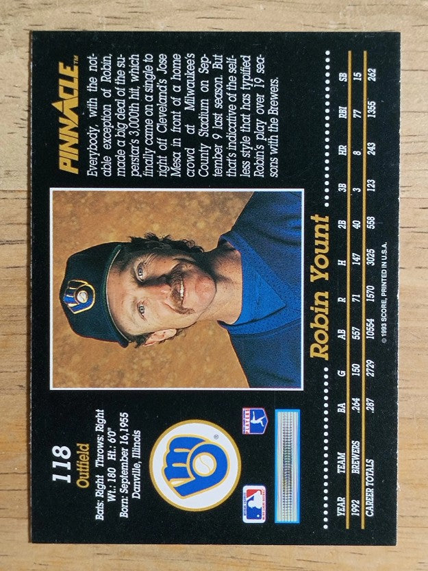 1993 Pinnacle #118 Robin Yount